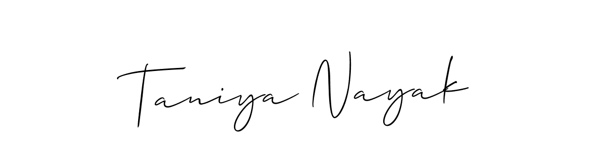 How to make Taniya Nayak name signature. Use Allison_Script style for creating short signs online. This is the latest handwritten sign. Taniya Nayak signature style 2 images and pictures png