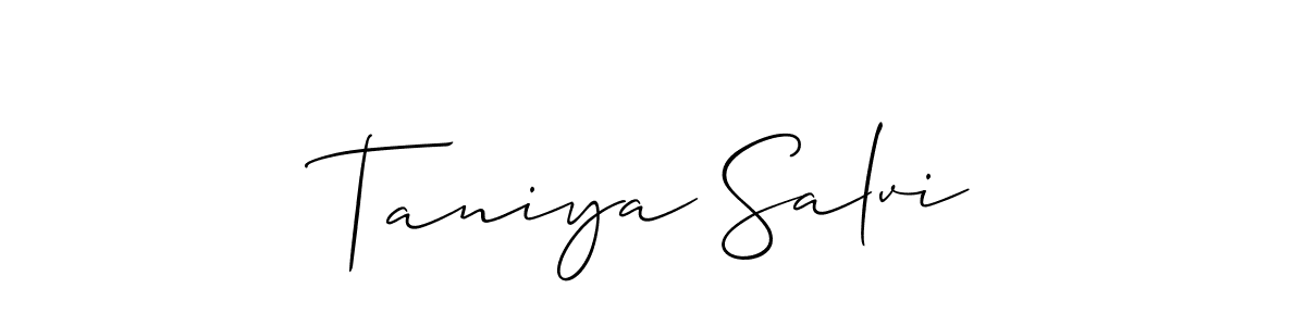 Also we have Taniya Salvi name is the best signature style. Create professional handwritten signature collection using Allison_Script autograph style. Taniya Salvi signature style 2 images and pictures png