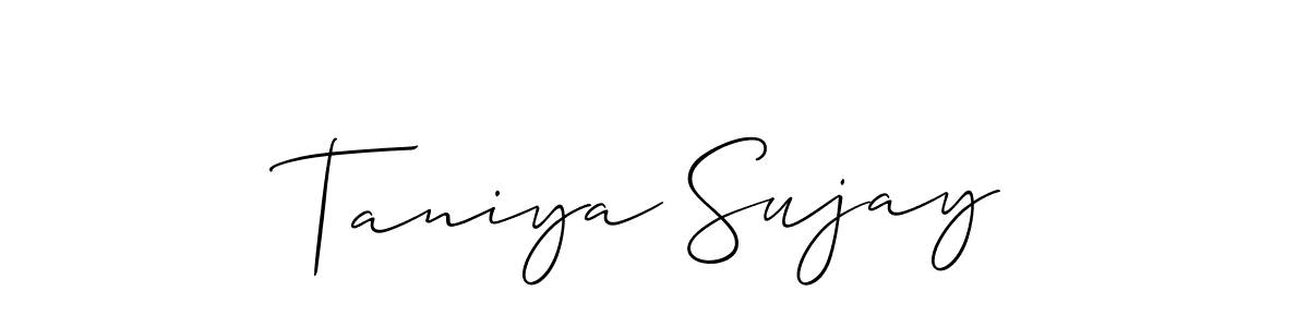 if you are searching for the best signature style for your name Taniya Sujay. so please give up your signature search. here we have designed multiple signature styles  using Allison_Script. Taniya Sujay signature style 2 images and pictures png