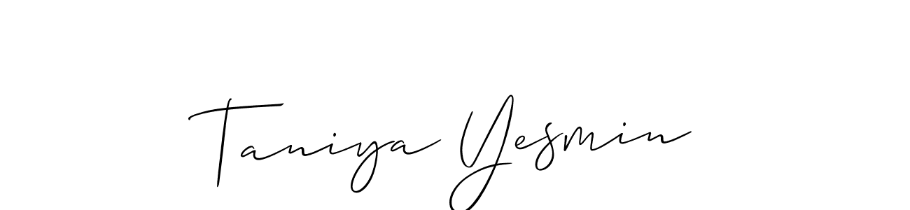 Taniya Yesmin stylish signature style. Best Handwritten Sign (Allison_Script) for my name. Handwritten Signature Collection Ideas for my name Taniya Yesmin. Taniya Yesmin signature style 2 images and pictures png