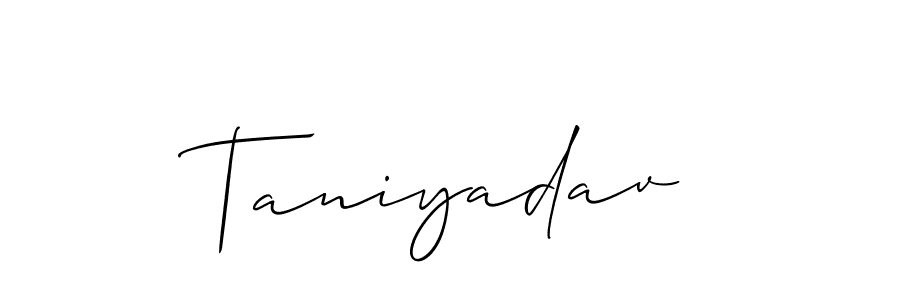 if you are searching for the best signature style for your name Taniyadav. so please give up your signature search. here we have designed multiple signature styles  using Allison_Script. Taniyadav signature style 2 images and pictures png