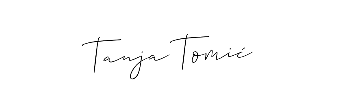 Use a signature maker to create a handwritten signature online. With this signature software, you can design (Allison_Script) your own signature for name Tanja Tomić. Tanja Tomić signature style 2 images and pictures png