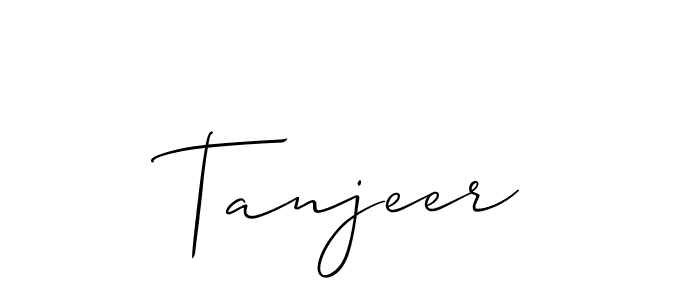 Make a beautiful signature design for name Tanjeer. With this signature (Allison_Script) style, you can create a handwritten signature for free. Tanjeer signature style 2 images and pictures png