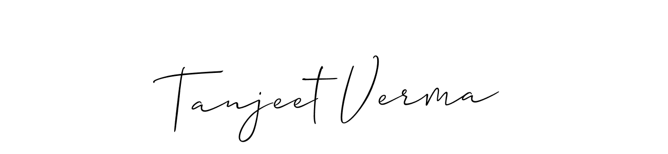 Use a signature maker to create a handwritten signature online. With this signature software, you can design (Allison_Script) your own signature for name Tanjeet Verma. Tanjeet Verma signature style 2 images and pictures png