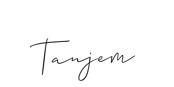 Use a signature maker to create a handwritten signature online. With this signature software, you can design (Allison_Script) your own signature for name Tanjem. Tanjem signature style 2 images and pictures png