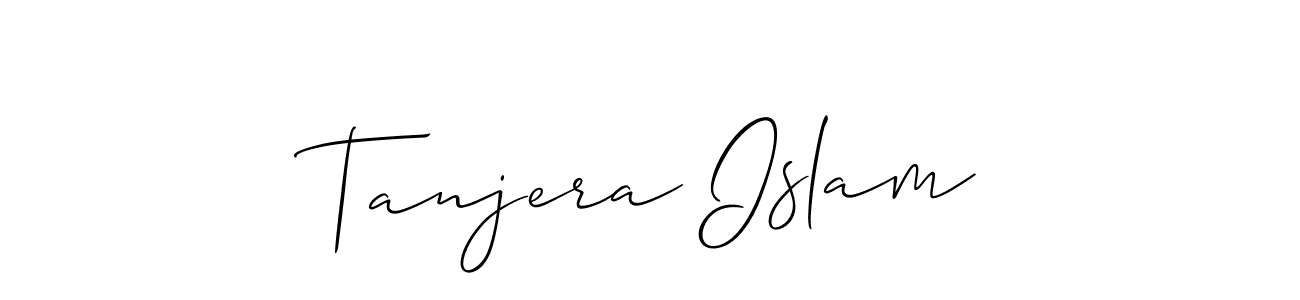Allison_Script is a professional signature style that is perfect for those who want to add a touch of class to their signature. It is also a great choice for those who want to make their signature more unique. Get Tanjera Islam name to fancy signature for free. Tanjera Islam signature style 2 images and pictures png