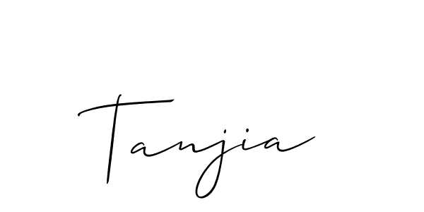 Use a signature maker to create a handwritten signature online. With this signature software, you can design (Allison_Script) your own signature for name Tanjia. Tanjia signature style 2 images and pictures png