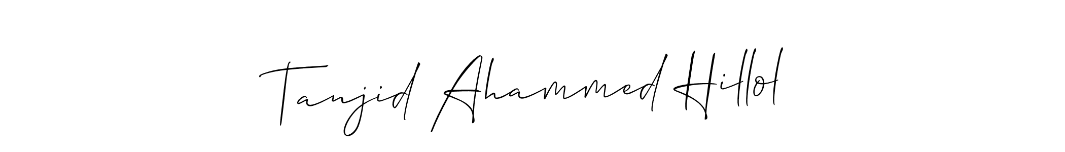 Allison_Script is a professional signature style that is perfect for those who want to add a touch of class to their signature. It is also a great choice for those who want to make their signature more unique. Get Tanjid Ahammed Hillol name to fancy signature for free. Tanjid Ahammed Hillol signature style 2 images and pictures png