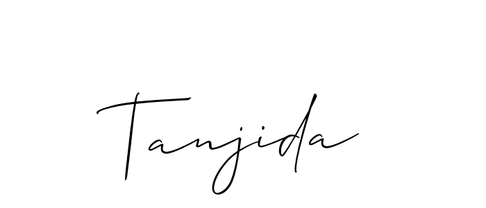 How to make Tanjida signature? Allison_Script is a professional autograph style. Create handwritten signature for Tanjida name. Tanjida signature style 2 images and pictures png