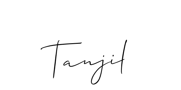 How to Draw Tanjil signature style? Allison_Script is a latest design signature styles for name Tanjil. Tanjil signature style 2 images and pictures png