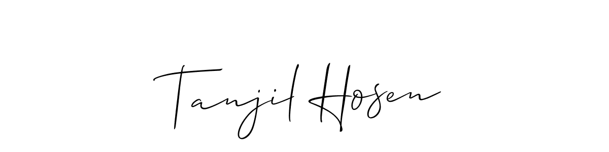 How to make Tanjil Hosen name signature. Use Allison_Script style for creating short signs online. This is the latest handwritten sign. Tanjil Hosen signature style 2 images and pictures png