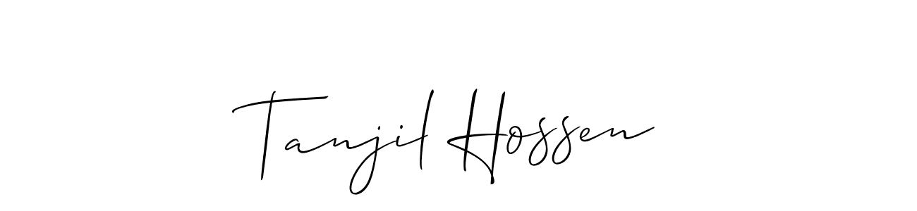 How to make Tanjil Hossen signature? Allison_Script is a professional autograph style. Create handwritten signature for Tanjil Hossen name. Tanjil Hossen signature style 2 images and pictures png