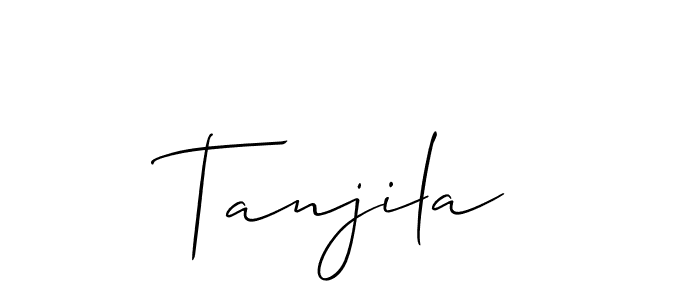 How to make Tanjila name signature. Use Allison_Script style for creating short signs online. This is the latest handwritten sign. Tanjila signature style 2 images and pictures png