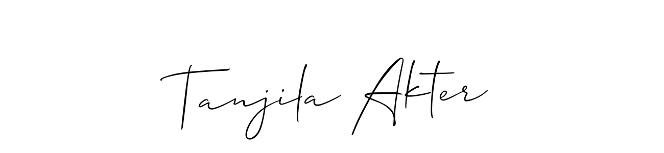 How to Draw Tanjila Akter signature style? Allison_Script is a latest design signature styles for name Tanjila Akter. Tanjila Akter signature style 2 images and pictures png