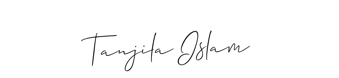 Create a beautiful signature design for name Tanjila Islam. With this signature (Allison_Script) fonts, you can make a handwritten signature for free. Tanjila Islam signature style 2 images and pictures png