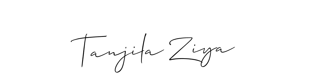 How to make Tanjila Ziya signature? Allison_Script is a professional autograph style. Create handwritten signature for Tanjila Ziya name. Tanjila Ziya signature style 2 images and pictures png