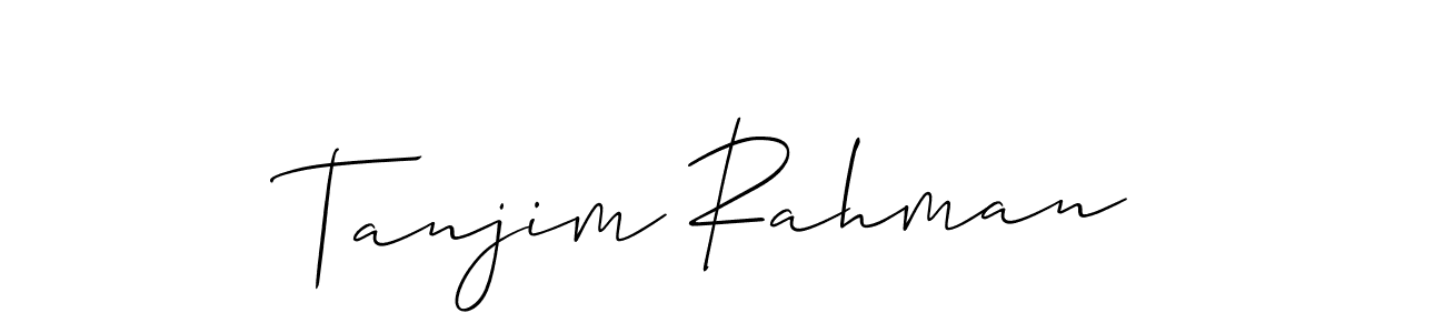 How to make Tanjim Rahman name signature. Use Allison_Script style for creating short signs online. This is the latest handwritten sign. Tanjim Rahman signature style 2 images and pictures png