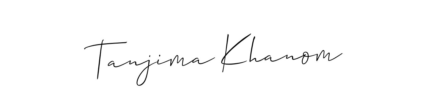 How to Draw Tanjima Khanom signature style? Allison_Script is a latest design signature styles for name Tanjima Khanom. Tanjima Khanom signature style 2 images and pictures png