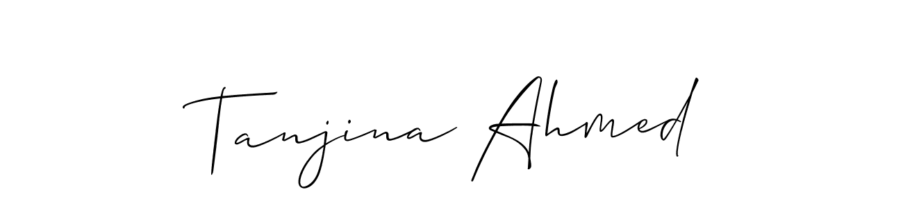Tanjina Ahmed stylish signature style. Best Handwritten Sign (Allison_Script) for my name. Handwritten Signature Collection Ideas for my name Tanjina Ahmed. Tanjina Ahmed signature style 2 images and pictures png