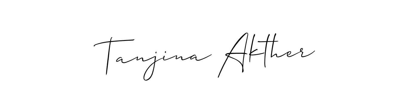 Use a signature maker to create a handwritten signature online. With this signature software, you can design (Allison_Script) your own signature for name Tanjina Akther. Tanjina Akther signature style 2 images and pictures png