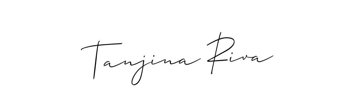 It looks lik you need a new signature style for name Tanjina Riva. Design unique handwritten (Allison_Script) signature with our free signature maker in just a few clicks. Tanjina Riva signature style 2 images and pictures png