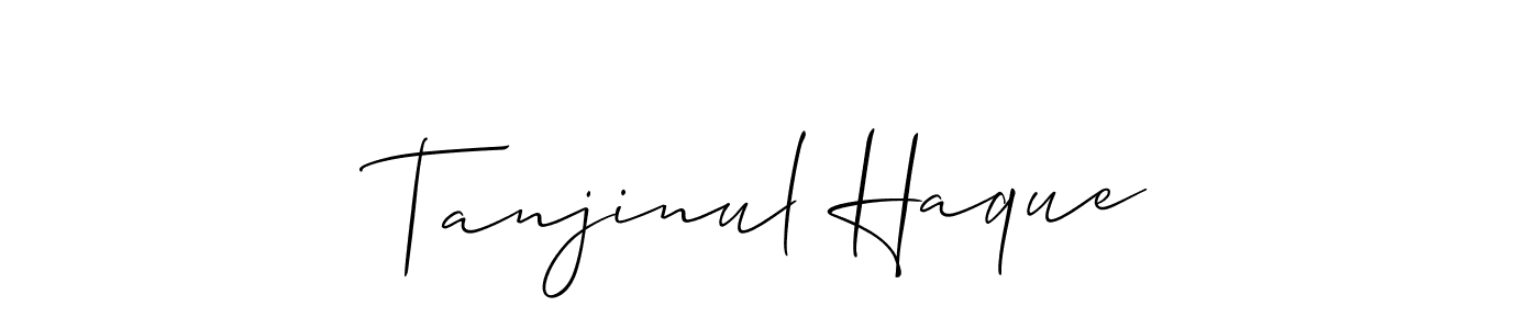Use a signature maker to create a handwritten signature online. With this signature software, you can design (Allison_Script) your own signature for name Tanjinul Haque. Tanjinul Haque signature style 2 images and pictures png