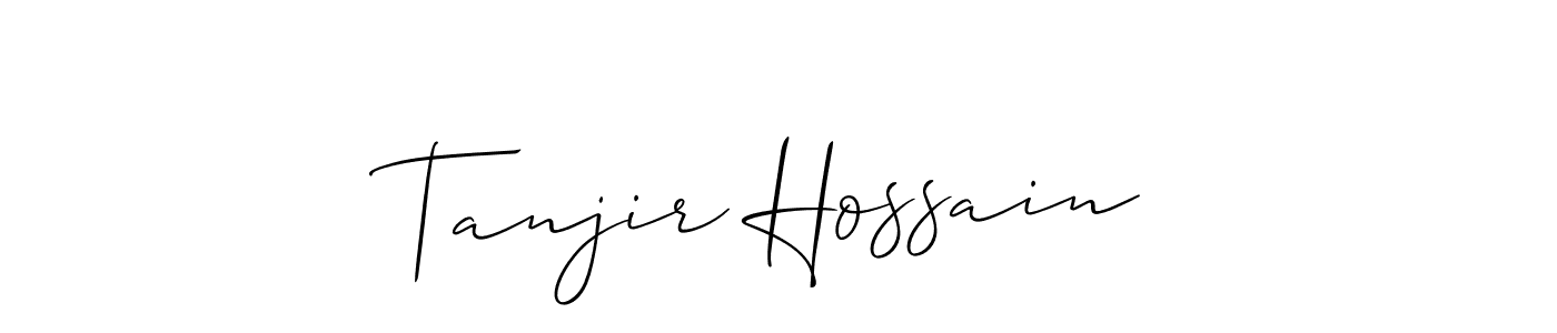 How to make Tanjir Hossain signature? Allison_Script is a professional autograph style. Create handwritten signature for Tanjir Hossain name. Tanjir Hossain signature style 2 images and pictures png