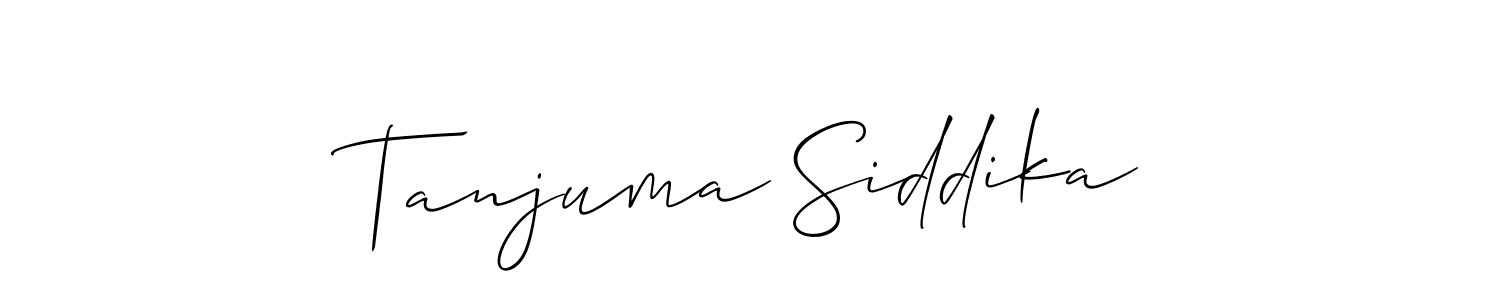Make a beautiful signature design for name Tanjuma Siddika. With this signature (Allison_Script) style, you can create a handwritten signature for free. Tanjuma Siddika signature style 2 images and pictures png