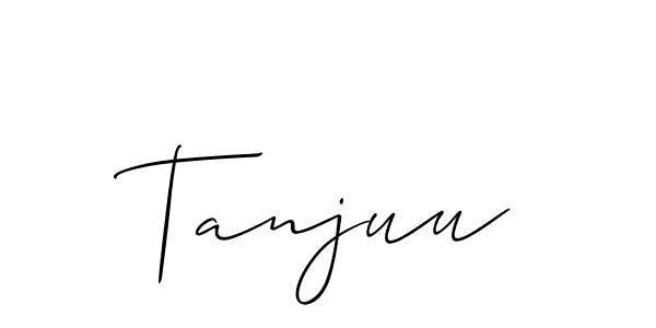Use a signature maker to create a handwritten signature online. With this signature software, you can design (Allison_Script) your own signature for name Tanjuu. Tanjuu signature style 2 images and pictures png