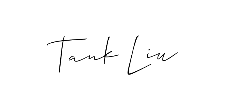 Create a beautiful signature design for name Tank Liu. With this signature (Allison_Script) fonts, you can make a handwritten signature for free. Tank Liu signature style 2 images and pictures png