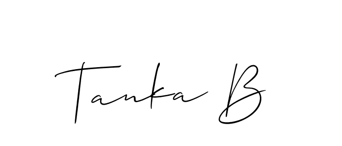 Use a signature maker to create a handwritten signature online. With this signature software, you can design (Allison_Script) your own signature for name Tanka B. Tanka B signature style 2 images and pictures png