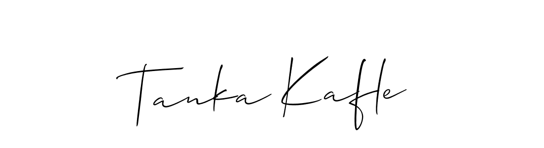 Make a beautiful signature design for name Tanka Kafle. With this signature (Allison_Script) style, you can create a handwritten signature for free. Tanka Kafle signature style 2 images and pictures png