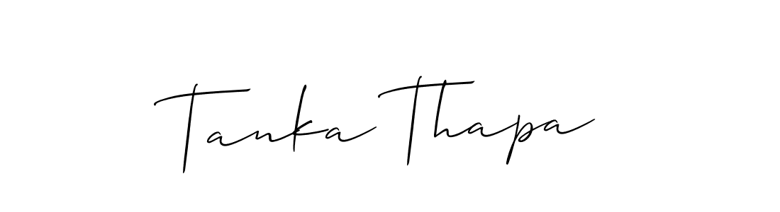 Also we have Tanka Thapa name is the best signature style. Create professional handwritten signature collection using Allison_Script autograph style. Tanka Thapa signature style 2 images and pictures png