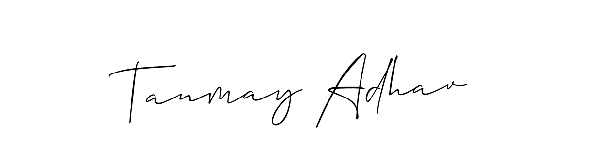 Also You can easily find your signature by using the search form. We will create Tanmay Adhav name handwritten signature images for you free of cost using Allison_Script sign style. Tanmay Adhav signature style 2 images and pictures png