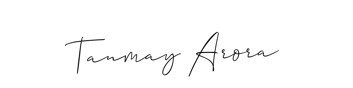 How to make Tanmay Arora signature? Allison_Script is a professional autograph style. Create handwritten signature for Tanmay Arora name. Tanmay Arora signature style 2 images and pictures png