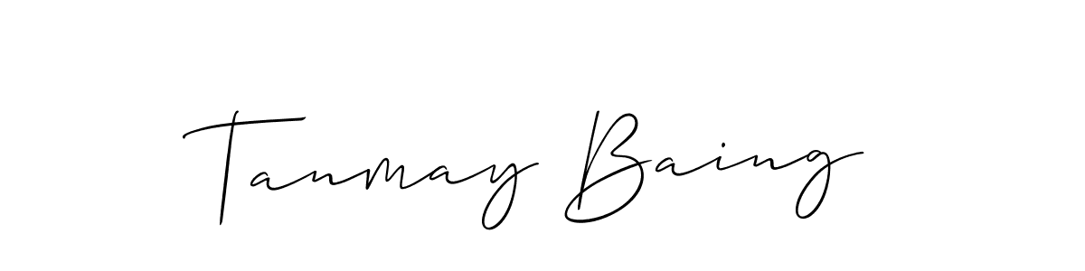 Make a beautiful signature design for name Tanmay Baing. With this signature (Allison_Script) style, you can create a handwritten signature for free. Tanmay Baing signature style 2 images and pictures png