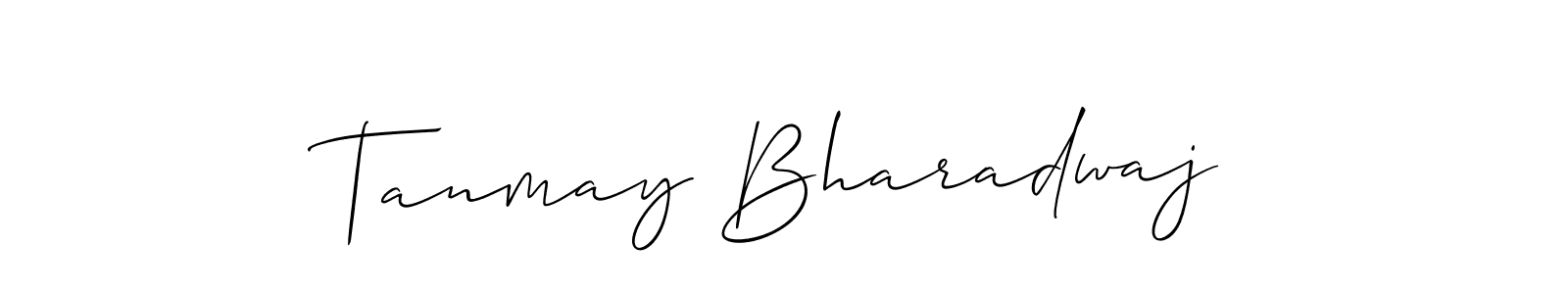 The best way (Allison_Script) to make a short signature is to pick only two or three words in your name. The name Tanmay Bharadwaj include a total of six letters. For converting this name. Tanmay Bharadwaj signature style 2 images and pictures png