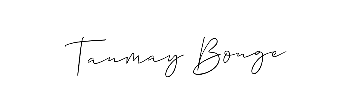 How to make Tanmay Bonge signature? Allison_Script is a professional autograph style. Create handwritten signature for Tanmay Bonge name. Tanmay Bonge signature style 2 images and pictures png