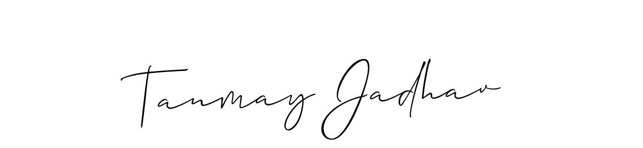 You should practise on your own different ways (Allison_Script) to write your name (Tanmay Jadhav) in signature. don't let someone else do it for you. Tanmay Jadhav signature style 2 images and pictures png