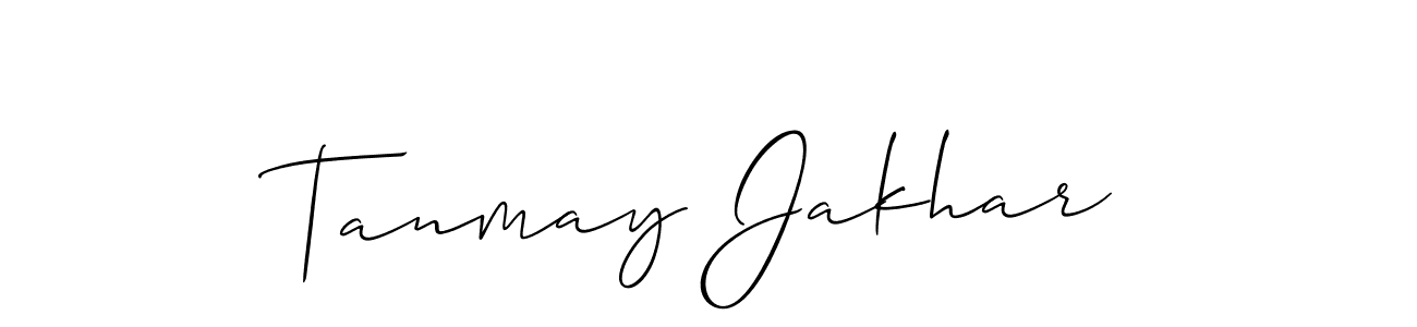 How to make Tanmay Jakhar signature? Allison_Script is a professional autograph style. Create handwritten signature for Tanmay Jakhar name. Tanmay Jakhar signature style 2 images and pictures png