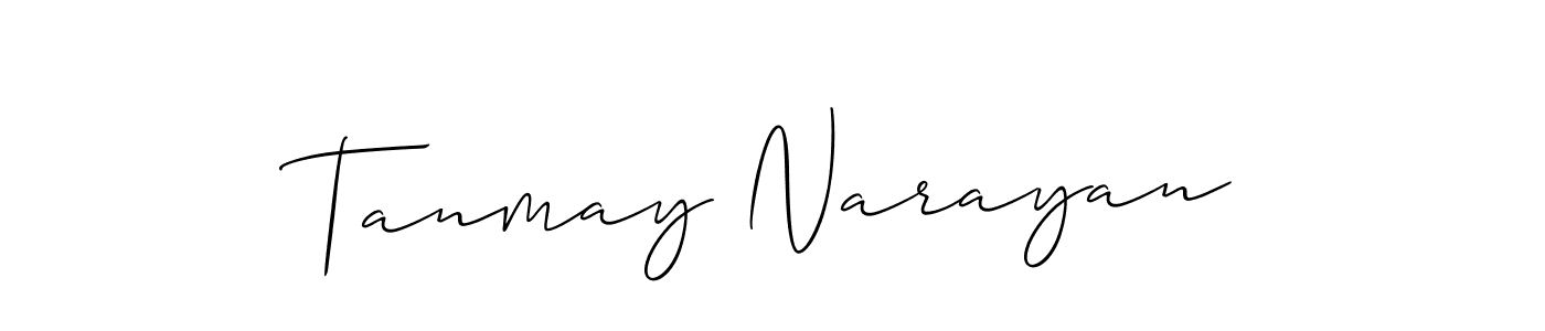 How to make Tanmay Narayan name signature. Use Allison_Script style for creating short signs online. This is the latest handwritten sign. Tanmay Narayan signature style 2 images and pictures png