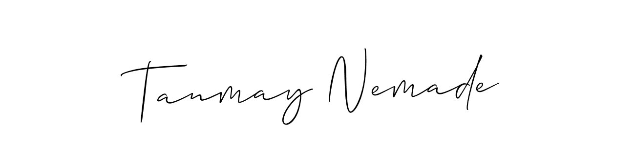 How to make Tanmay Nemade name signature. Use Allison_Script style for creating short signs online. This is the latest handwritten sign. Tanmay Nemade signature style 2 images and pictures png