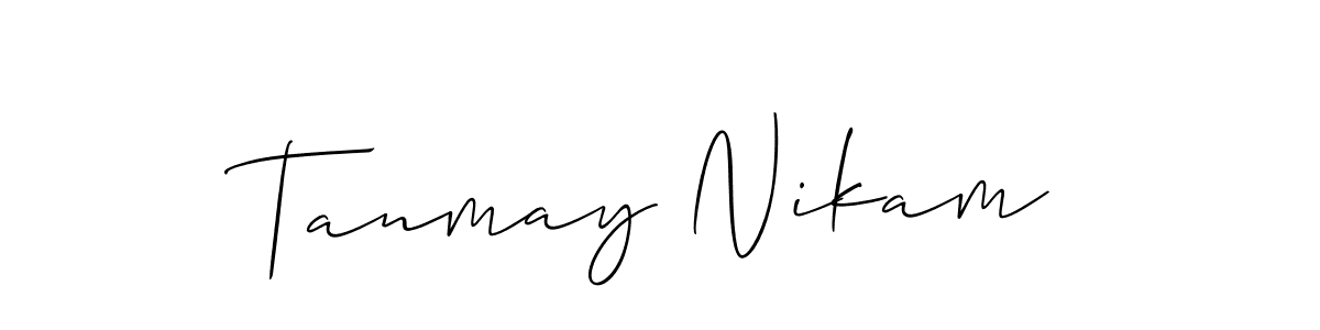 How to Draw Tanmay Nikam signature style? Allison_Script is a latest design signature styles for name Tanmay Nikam. Tanmay Nikam signature style 2 images and pictures png