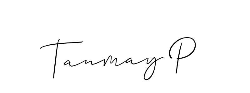 Make a beautiful signature design for name Tanmay P. With this signature (Allison_Script) style, you can create a handwritten signature for free. Tanmay P signature style 2 images and pictures png