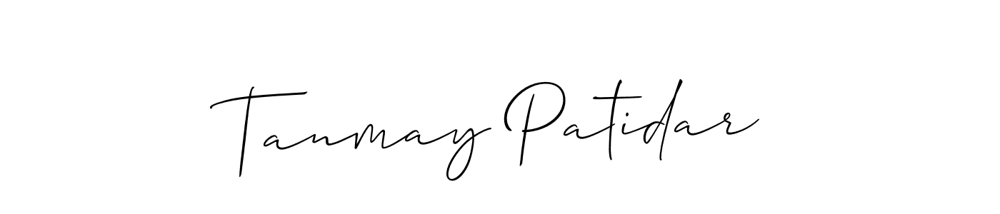 The best way (Allison_Script) to make a short signature is to pick only two or three words in your name. The name Tanmay Patidar include a total of six letters. For converting this name. Tanmay Patidar signature style 2 images and pictures png