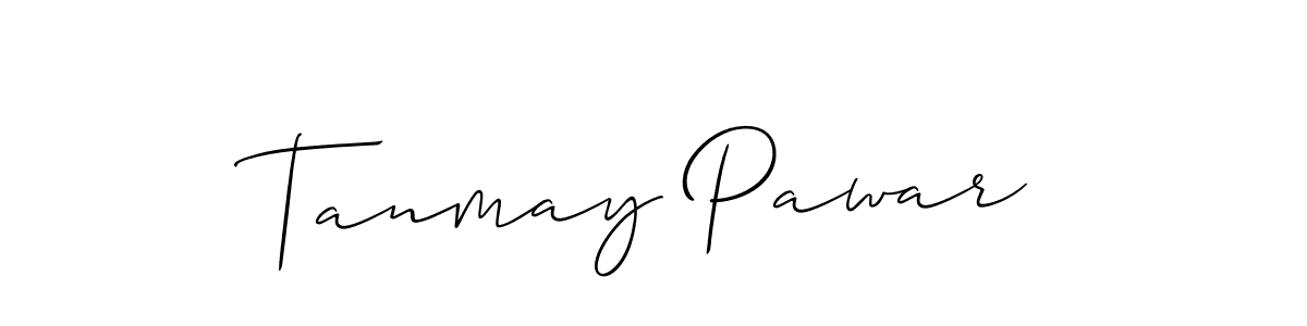 How to make Tanmay Pawar name signature. Use Allison_Script style for creating short signs online. This is the latest handwritten sign. Tanmay Pawar signature style 2 images and pictures png