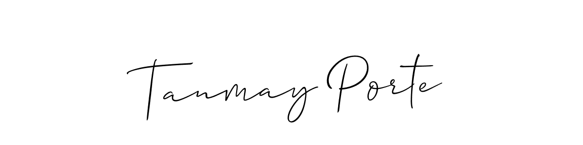 Create a beautiful signature design for name Tanmay Porte. With this signature (Allison_Script) fonts, you can make a handwritten signature for free. Tanmay Porte signature style 2 images and pictures png
