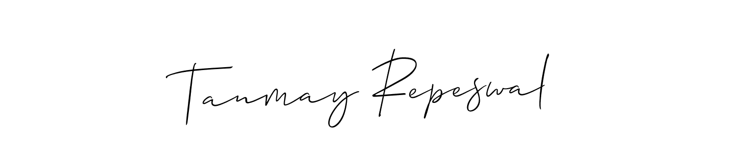 How to make Tanmay Repeswal name signature. Use Allison_Script style for creating short signs online. This is the latest handwritten sign. Tanmay Repeswal signature style 2 images and pictures png