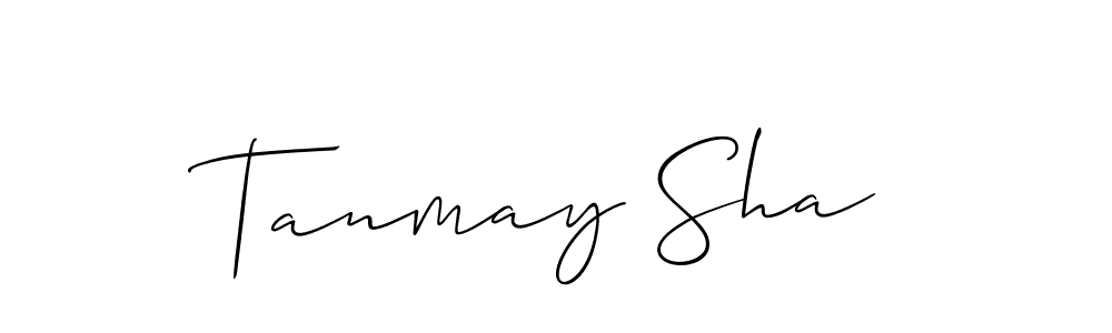 Allison_Script is a professional signature style that is perfect for those who want to add a touch of class to their signature. It is also a great choice for those who want to make their signature more unique. Get Tanmay Sha name to fancy signature for free. Tanmay Sha signature style 2 images and pictures png