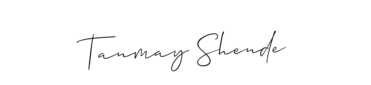 How to make Tanmay Shende name signature. Use Allison_Script style for creating short signs online. This is the latest handwritten sign. Tanmay Shende signature style 2 images and pictures png